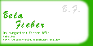 bela fieber business card